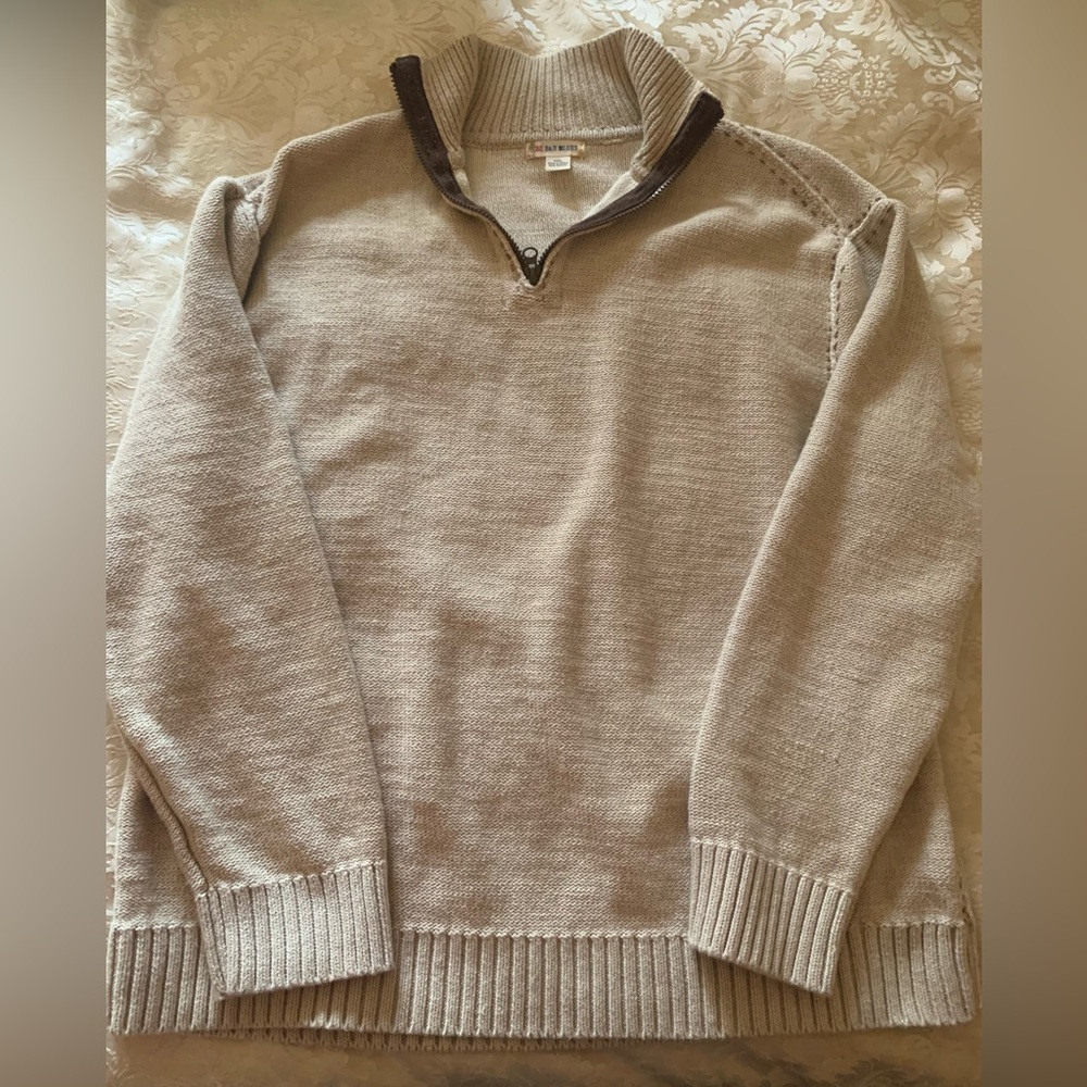 32 Bar Blues-Men’s Knit Zip Sweater-Cream-XXL